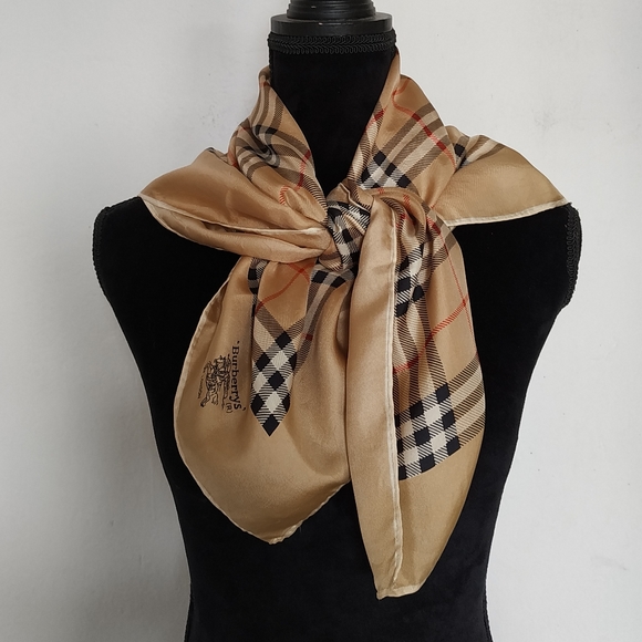 80's/90's Vintage Barberry 100% Silk Scarf - Picture 2 of 10